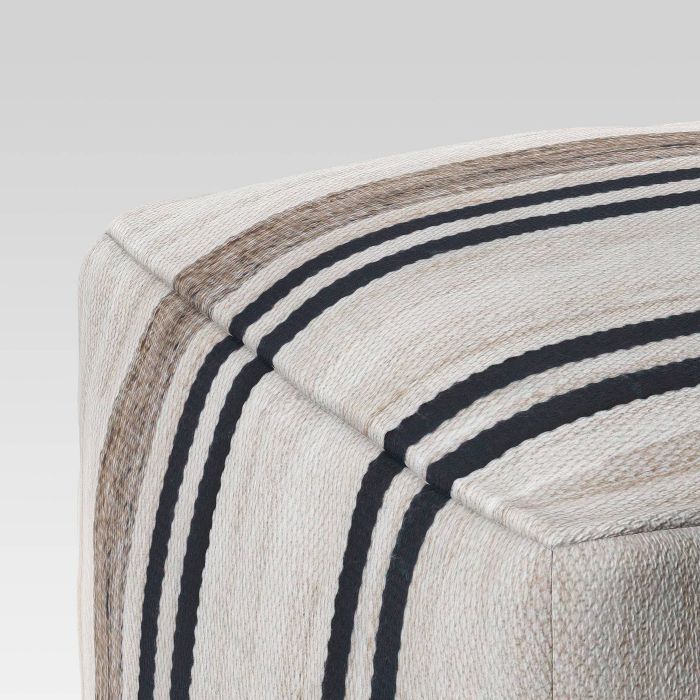 Cube Style Pouf Marled Stripe - Threshold™ designed with Studio McGee | Target