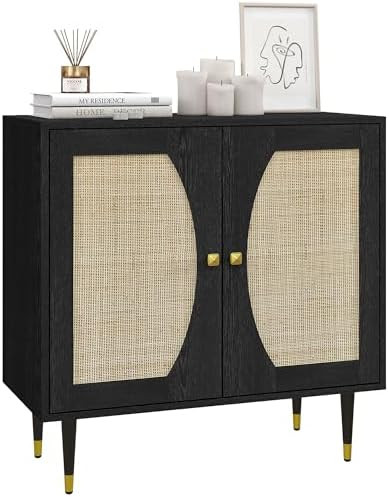 HOMCOM 31" Sideboard Buffet Cabinet, Boho Accent Storage Cabinet with Adjustable Shelf, Soft Clos... | Amazon (CA)