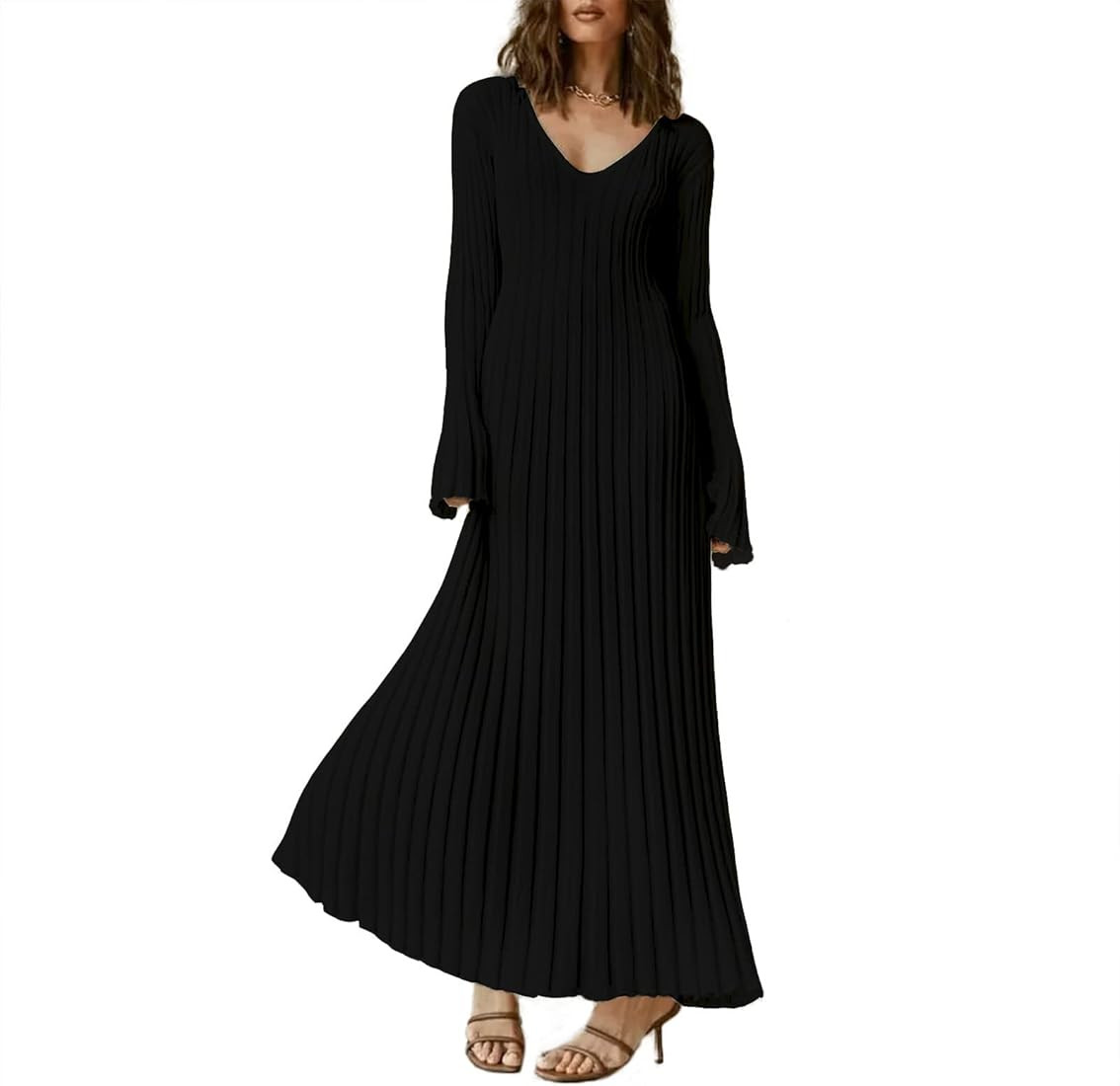 SOOKABEILA Women's Sexy Long Maxi Dress V Neck Backless Slim Fit Pencil Long Dress Bodycon Party ... | Amazon (US)