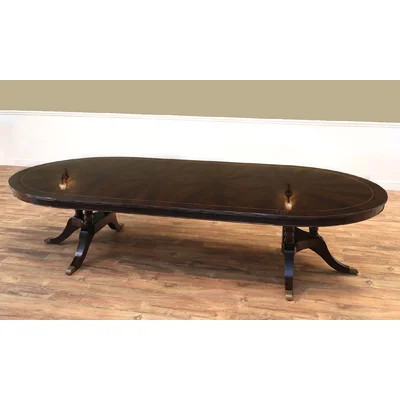 Round To Oval Expandable Dining Room Table With Leaves For Seating 4 To 12 People, A Transitional Round Pedestal Table | Perigold