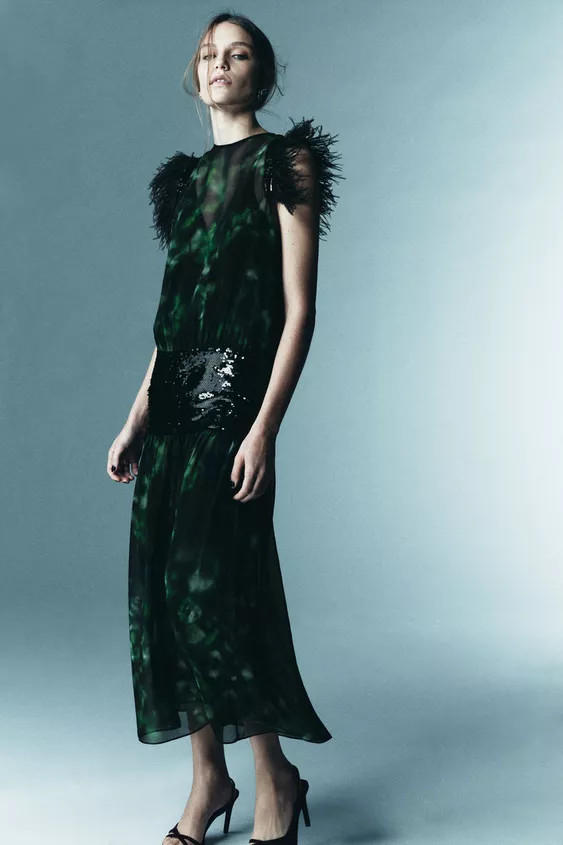 LIMITED EDITION COMBINATION PRINTED DRESS | Zara US