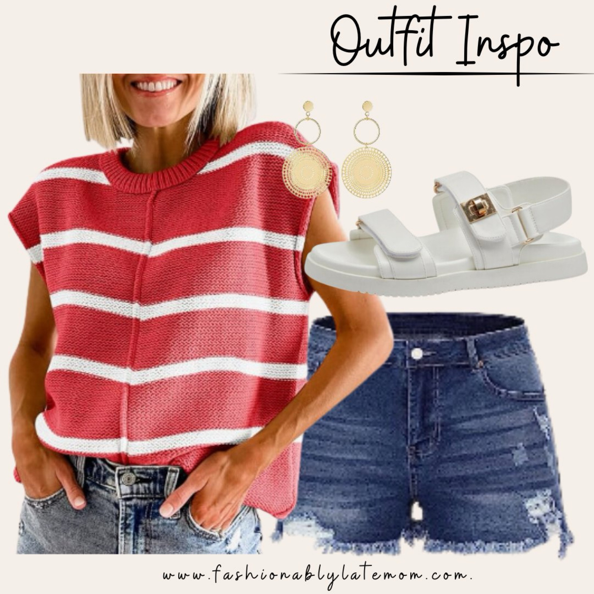 Amazon Summer Casual Outfit Inspo

Fashionablylatemom 
Casual romper
Form fitting sandals
Sun hat
Womens Summer knit Tops Loose
Women’s summer blouses
Women’s summer button up tops
Women’s summer sun hats
Summer fedoras
Summer sandals
Lace up sandals
Summer earrings
Hoop earrings
Beaded earrings
Distressed denim shorts
Women’s distressed shorts
Denim jacket
Tank top
Gauze pants
Linen pants
Flowy pants
Strappy sandals
Sun hat
Gold jewelry
Denim shorts
One piece swimsuit
Women’s swimwear
Beach tote
Summer jewelry

#LTKStyleTip #LTKSeasonal #LTKSaleAlert