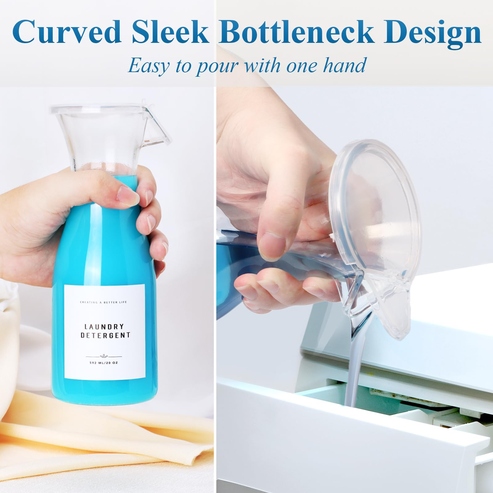 Laundry Detergent Dispenser Bottle 20oz with Waterproof Label for Laundry Detergent Soap Fabric S... | Amazon (US)