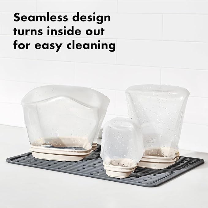 OXO Good Grips Silicone Reusable Bag – Stand-Up Snack (12 oz) – Oat | Amazon (US)