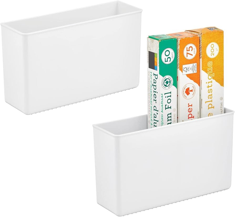 mDesign Plastic Adhesive Mount Storage Organizer Container for Kitchen or Pantry Wall Organizatio... | Amazon (US)