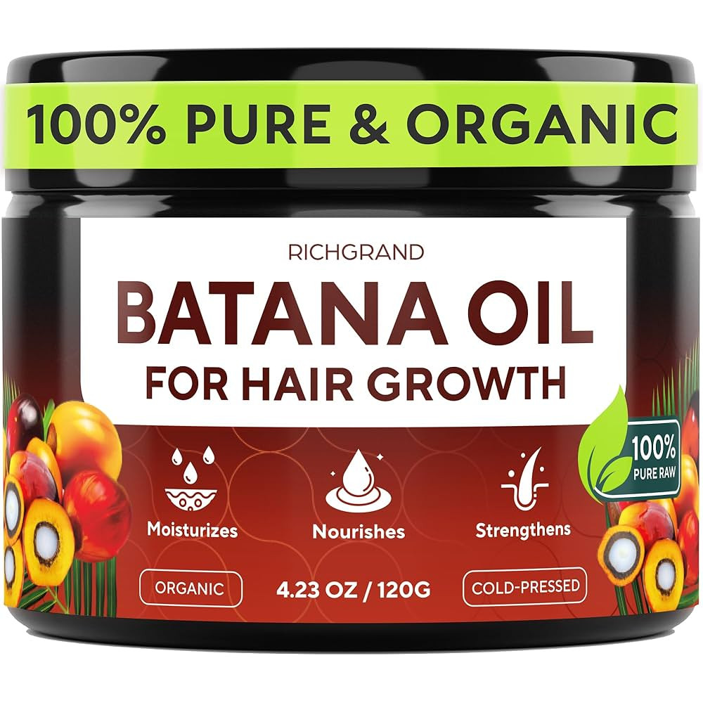 Batana Oil for Hair Growth - 100% Raw & Organic Dr Sebi Batana Oil - Cold-Pressed & Pure Unrefine... | Amazon (US)