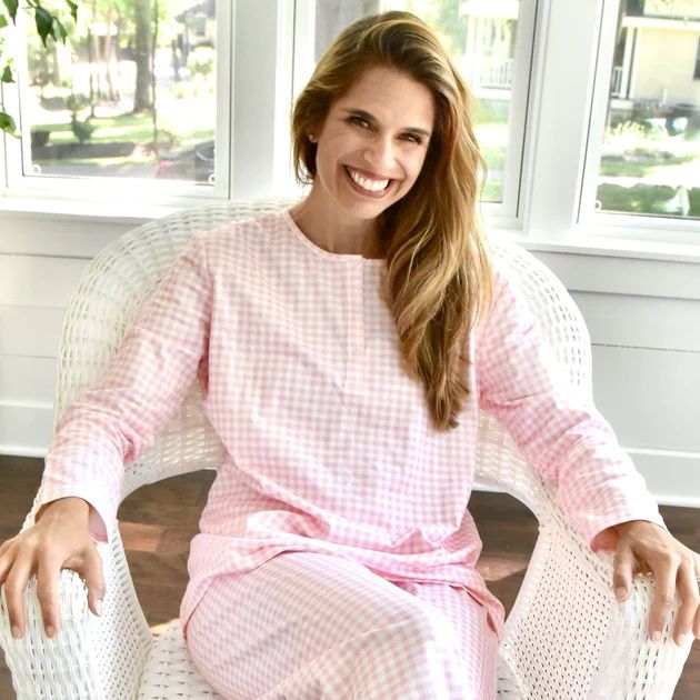 Mom Pink Gingham Knit Loungewear | Classic Whimsy