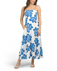 Linen Blend Sleeveless Floral Maxi Dress | Casual Dresses  | Marshalls | Marshalls