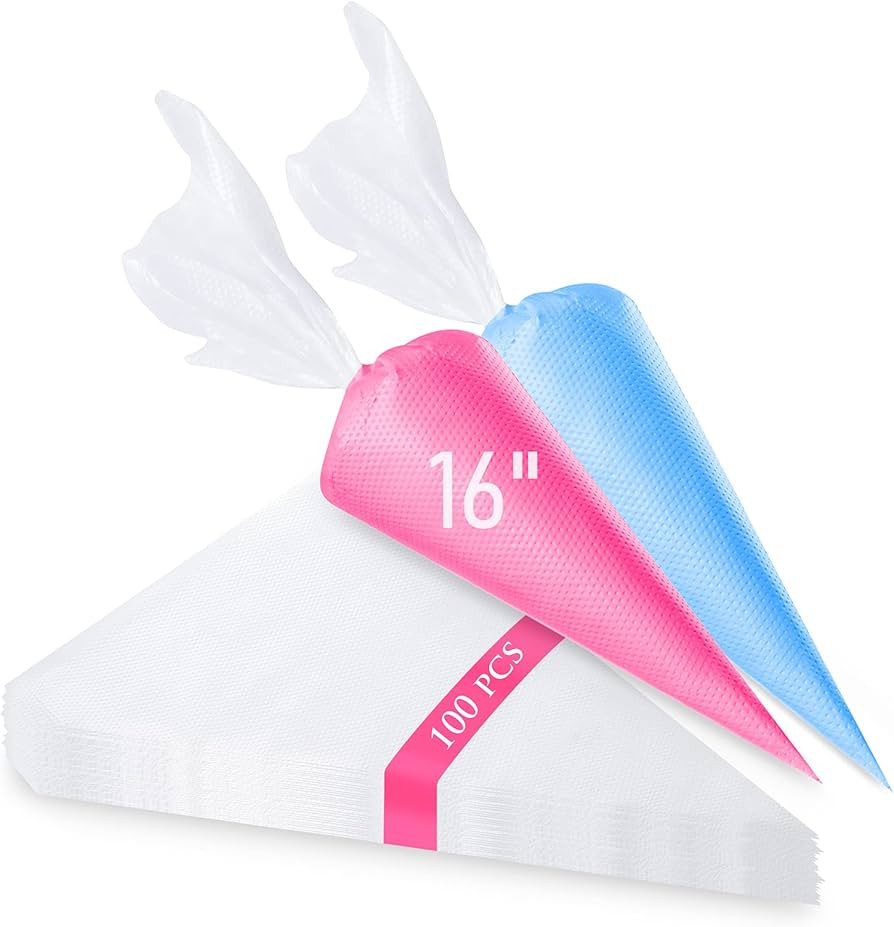 Tamodan Piping Bags 100PCS & 16 Inches Tipless Piping Bags, Extra Thick Pastry Bags Disposable, N... | Amazon (US)