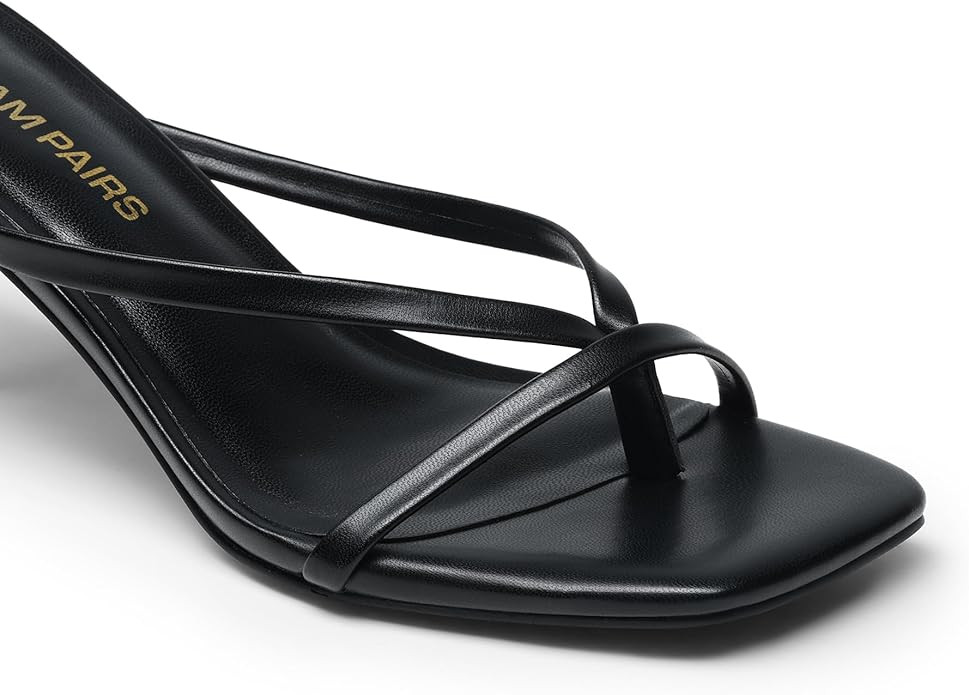 DREAM PAIRS Heels for Women Flip Flops Kitten Low Heels Open Square Toe Thong Heeled Sandals, Sex... | Amazon (US)