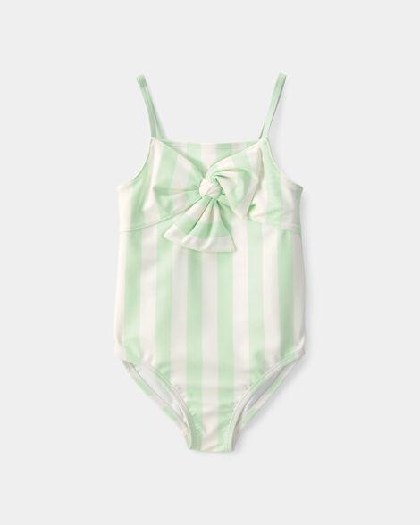 Toddler Girl 1-Piece Striped Swimsuit - Green/Ivory | Carter's Inc