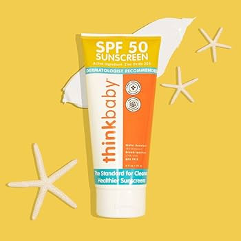 Thinkbaby SPF 50+ Baby Sunscreen \u2013 Safe, Natural Sunblock for Babies - Water Resistant Sun C... | Amazon (US)