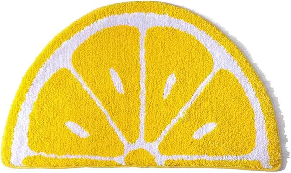 Playtime Cozy Lemon Cute Fruits Half Round Shaped Bedroom Bathroom Doorway Kitchen Floor Rug Carp... | Amazon (US)