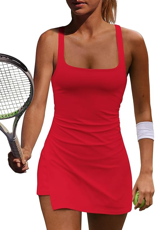 Yanekop Womens Tennis Dress with Built in Shorts Golf Dress Athletic Outfits Active Dresses Worko... | Amazon (US)