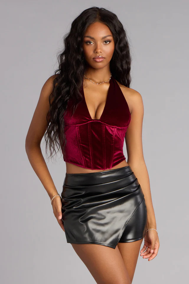 Cool-Girl Vibes Faux Leather Wrap Skort | Windsor Stores