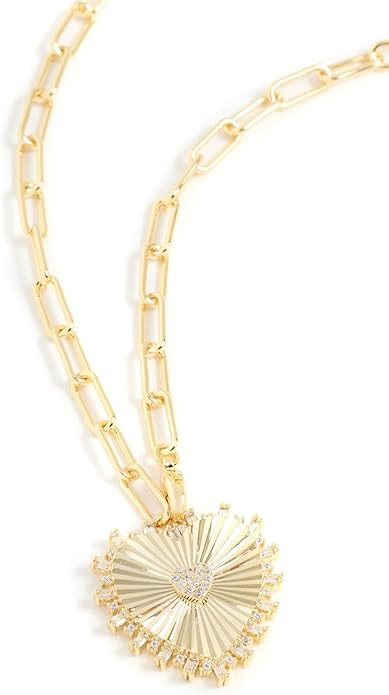 ADINA EDEN Women's Pave Accented Heart Pendant Lariat Necklace | Amazon (US)