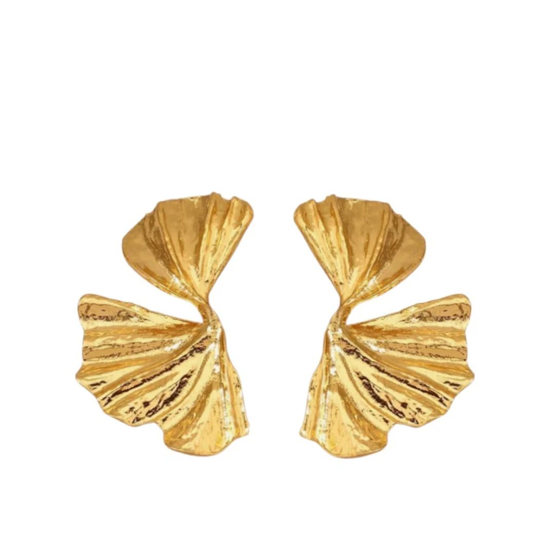 Golden Fan Earrings | Accessory Concierge