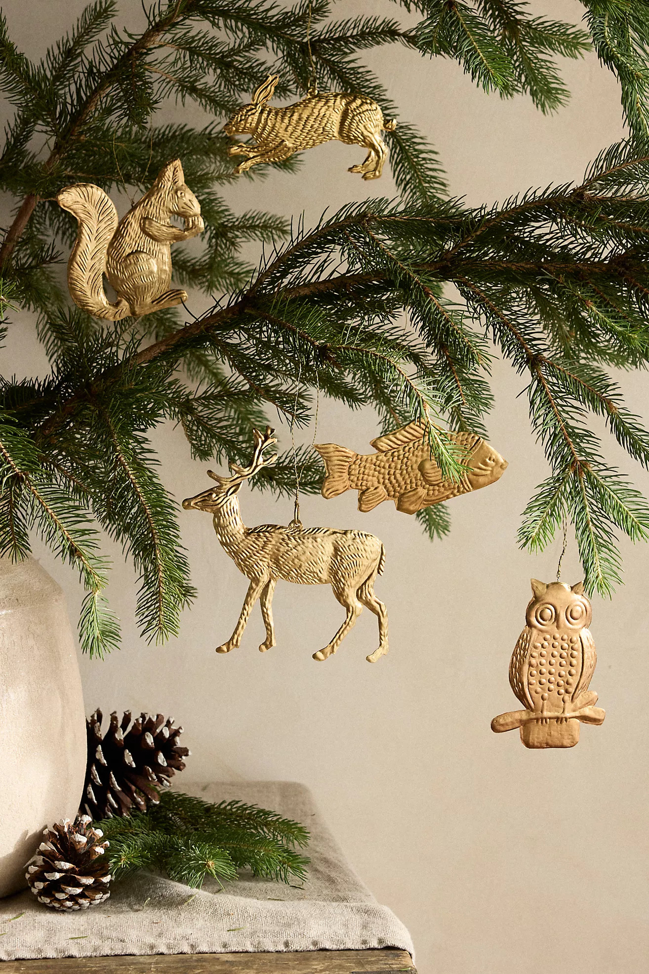 Menagerie Gilded Iron Ornaments, Set of 5 | Anthropologie (US)