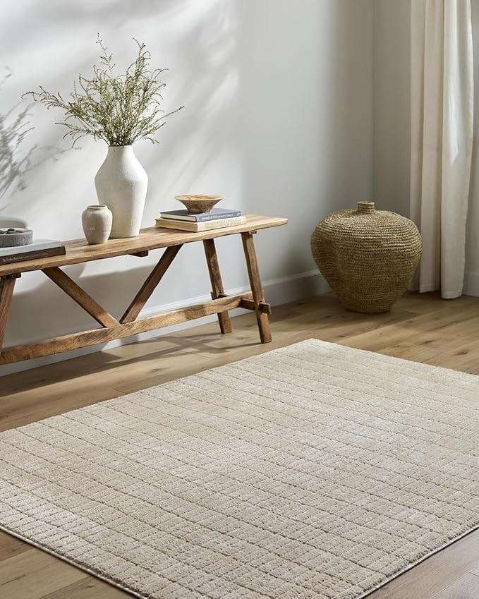 Livabliss x Our PNW Home Cascade Minimalist Striped Area Rug, 7'10" x 10', Light Brown | Amazon (US)