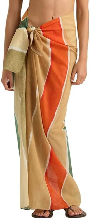 Fiona Jolin Women's 2026 Sarong Pareo Cotton Beach Coverups Lightweight Wrap Skirt Boho Printed B... | Amazon (US)