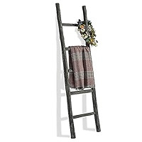 FUIN 5 Ft Wood Decorative Wall Leaning Blanket Ladders Bathroom Storage Quilt Towel Display Rack She | Amazon (US)