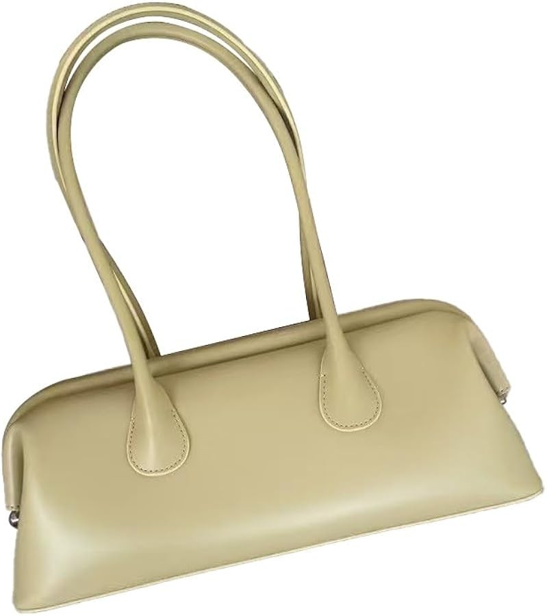 Genuine cowhide leather women's handbag, shoulder bag, armpit bag, pillow-shaped, long strip stor... | Amazon (US)