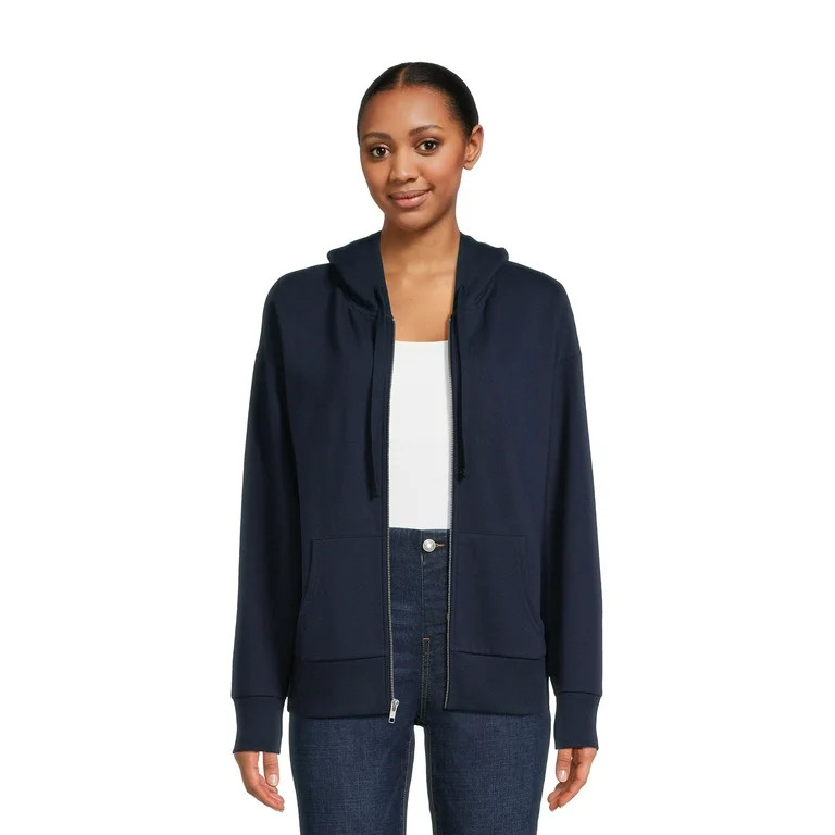 Time and Tru Women's Zip Up Hoodie with Pockets, Sizes XS-XXXL | Walmart (US)