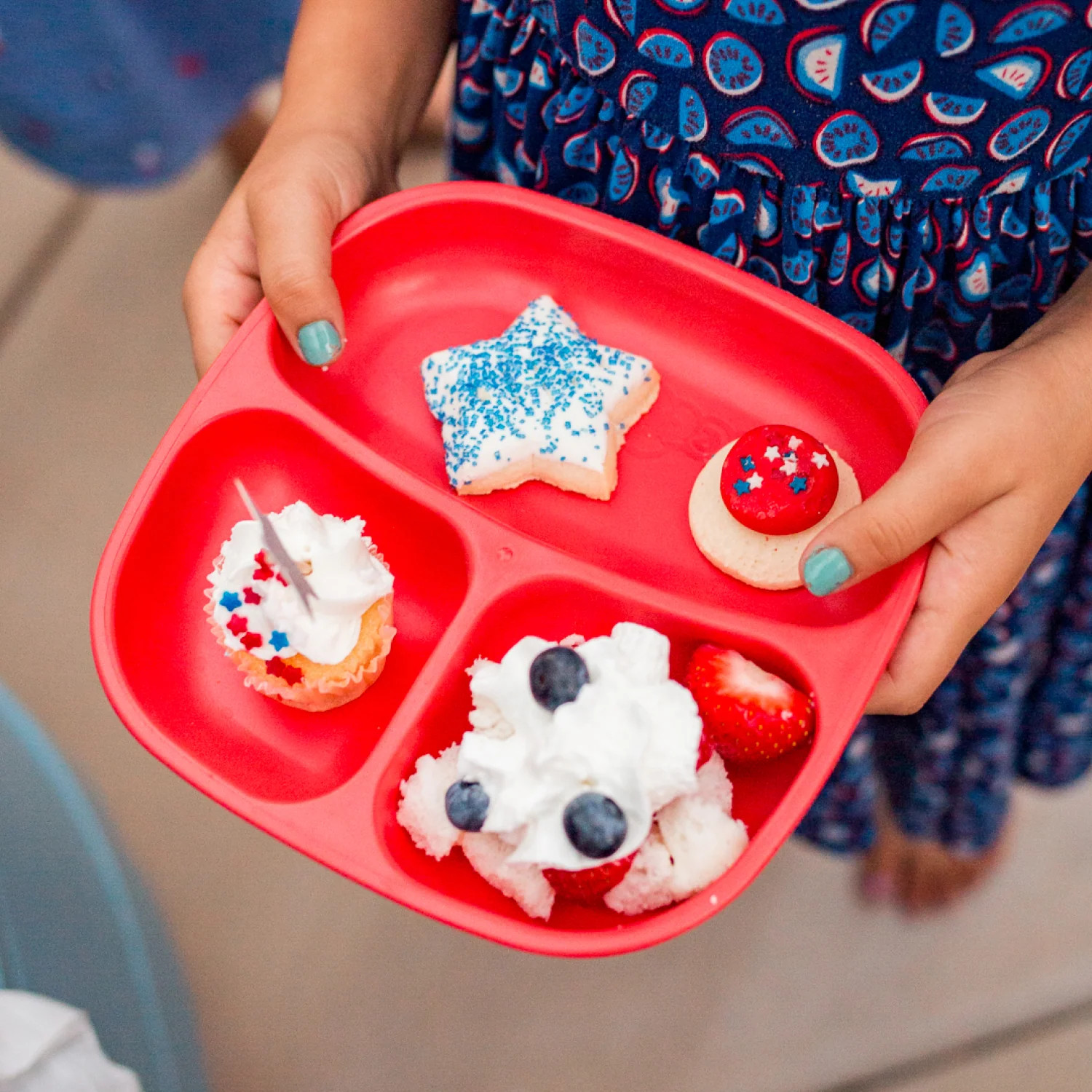 7" Divided Plate | Plastic Divided Dinner Plates | Toddler Plates | Re-Play