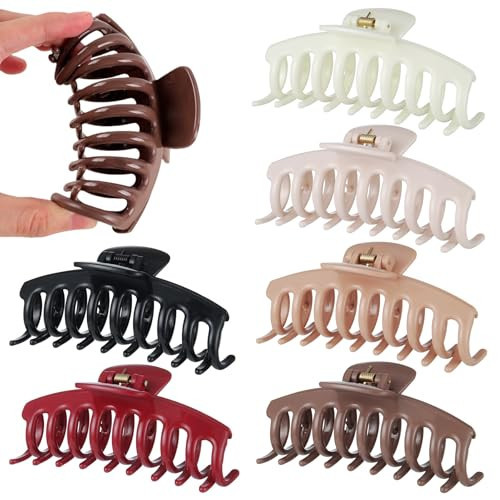 6 PCS Soft Silicone Cloud Hair Claw Clips, Flexible Cozy and Non Damaging to Hair, Not Easily Breakable, 4.2 Inch Large Hair Claw Clips for Women & Girls (Multicolored-6PCS) | Amazon (US)