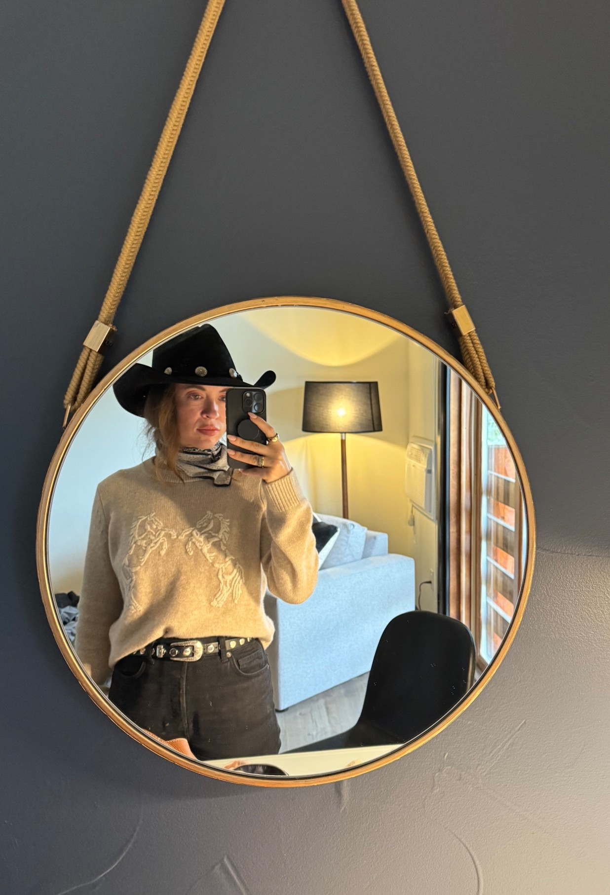 Horse sweater for horseback riding in Montana! #bigsky #jakeshorses 

#LTKTravel #LTKSeasonal