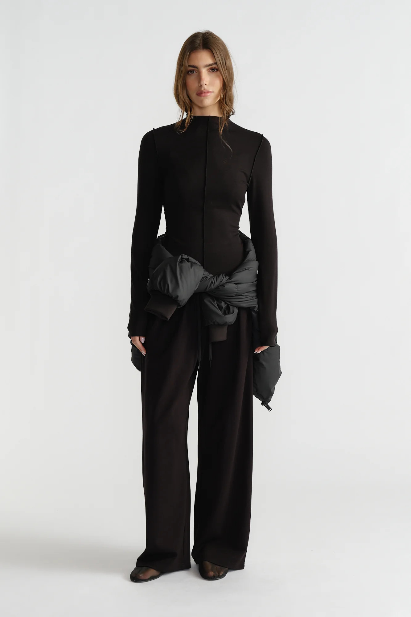 D-Luxe Long Sleeve Top - Black | DECJUBA