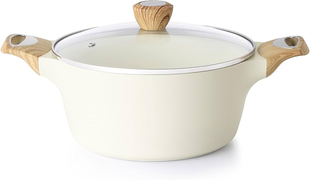 SENSARTE Ceramic Nonstick Stock Pot with Lid, 2.6/4.5/6.6 QT Soup Pot Casserole Pot, Non-toxic He... | Amazon (US)