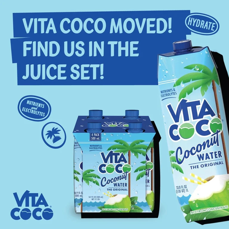 Vita Coco Coconut Water, Nutrients & Electrolytes Rich, Pineapple, 33.8 fl oz Tetra | Walmart (US)