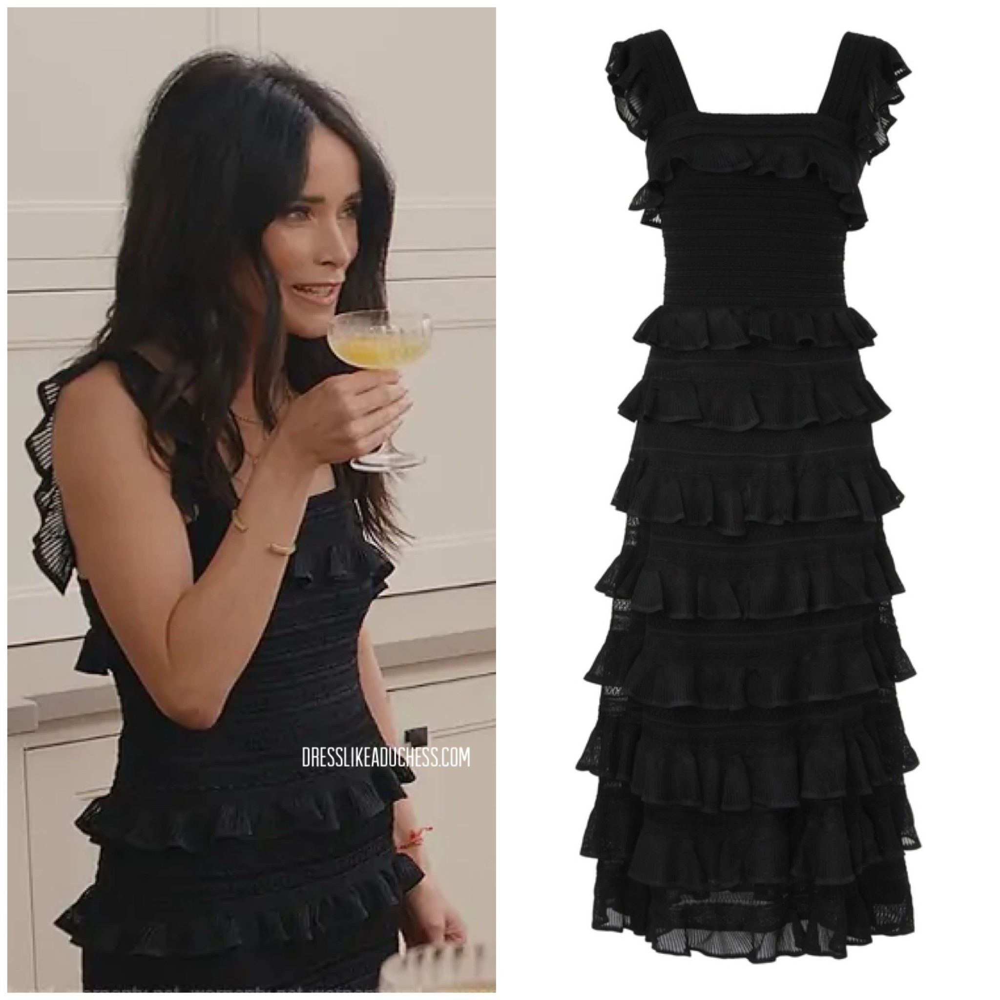 Abigail Spencer in With Love, Meghan wearing Zimmermann Illuminate Lace Frill dress 