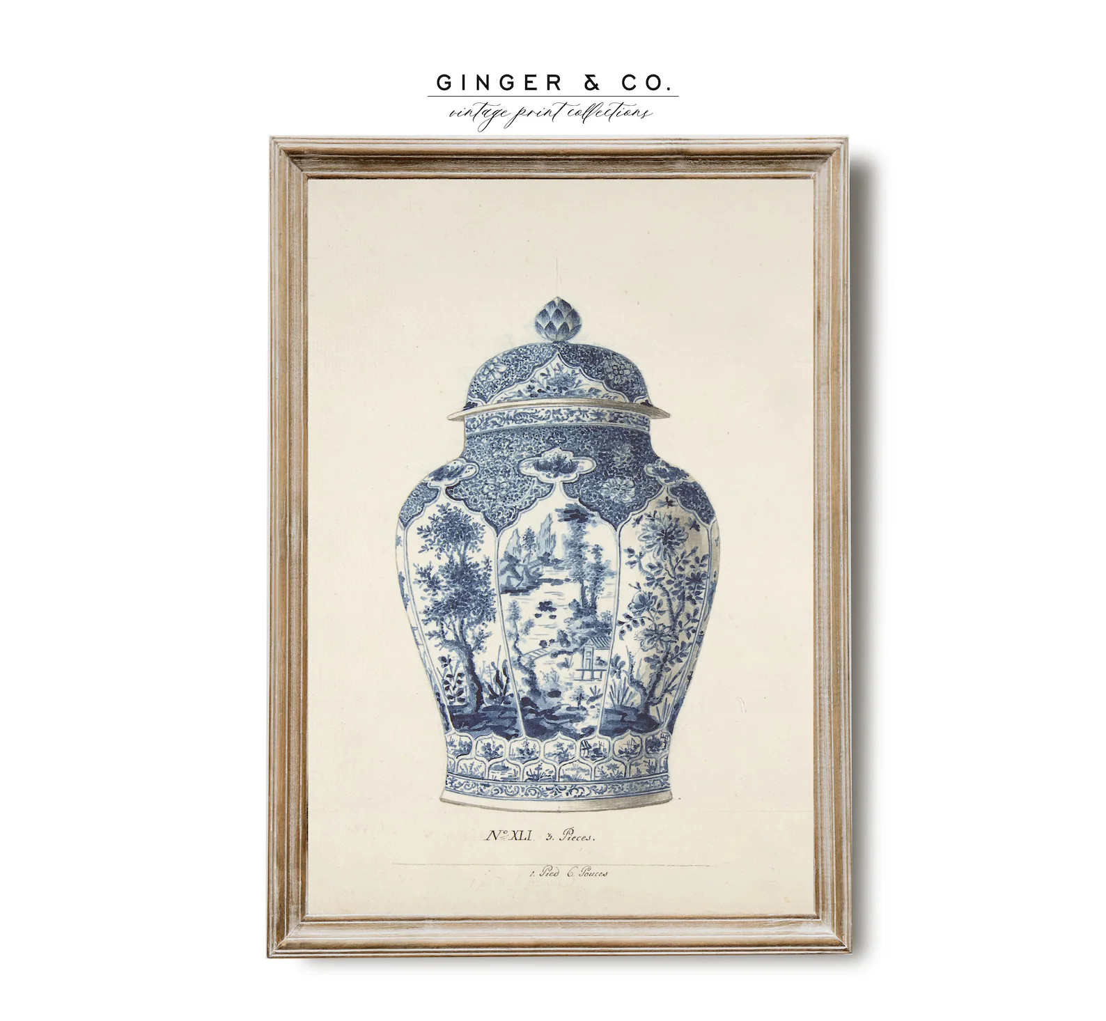 Vintage Chinoiserie Ginger Jar Design PRINTABLE DIGITAL DOWNLOAD Blue and White Porcelain Vase, F... | Etsy (US)