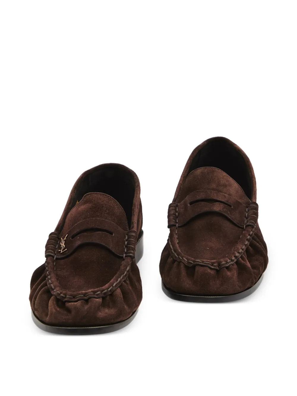 Saint Laurent Cassandre-detail Loafers | Brown | FARFETCH | Farfetch Global