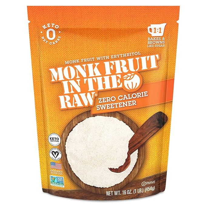 MONK FRUIT IN THE RAW, Natural Monk Fruit Sweetener w/ Erythritol, Sugar-Free Keto, Gluten Free, ... | Amazon (US)
