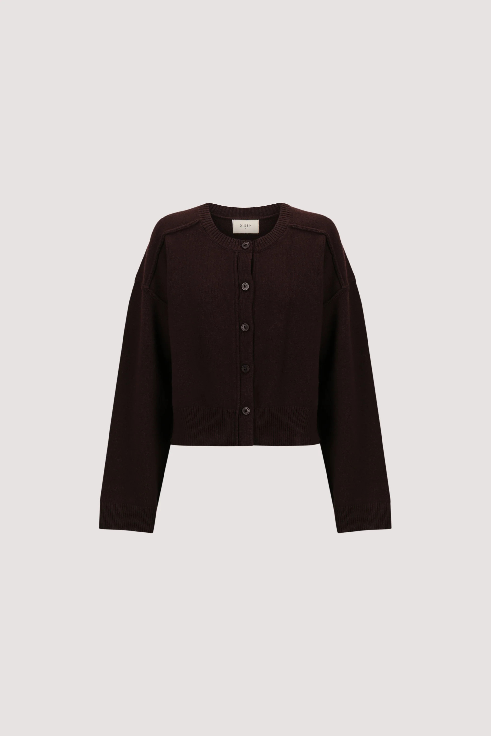 PAIGE CHOC WOOL KNIT CARDIGAN | DISSH