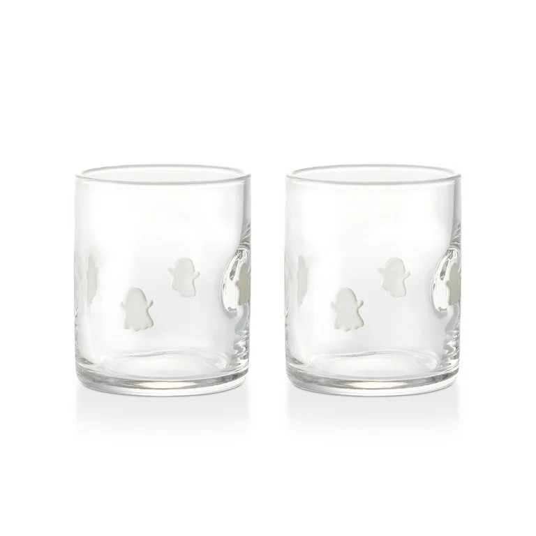 Thyme & Table 12 fl oz Halloween Ghost Charm Drinking Glasses, Set of 2 - Walmart.com | Walmart (US)