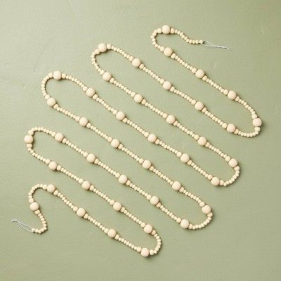 12' Decorative Wooden Bead Christmas Tree Garland - Hearth & Hand™ with Magnolia | Target