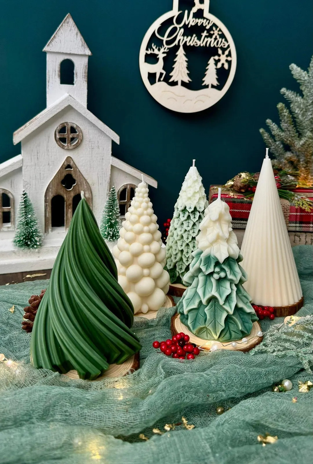 Christmas Tree Candle in Variety of Shapes: Holiday Scented Soy Candle / Xmas Decor - Etsy | Etsy (US)