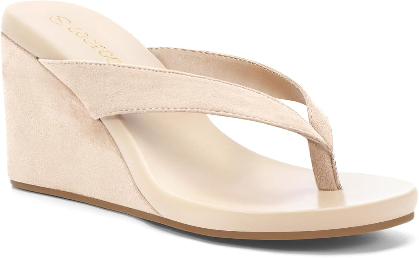 Coutgo Womens Wedge Heels Sandals Platform Flip Flops Slides Slip On Summer Beach Shoes | Amazon (US)