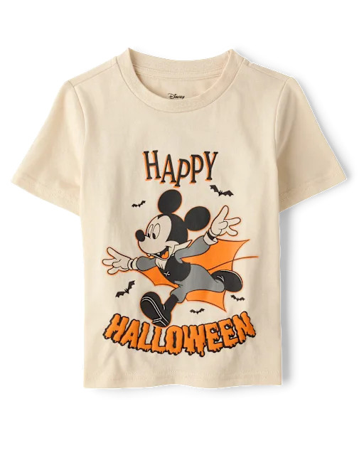 Baby And Toddler Boys Mickey Mouse™ Halloween Graphic Tee - Cream | The Children's Place