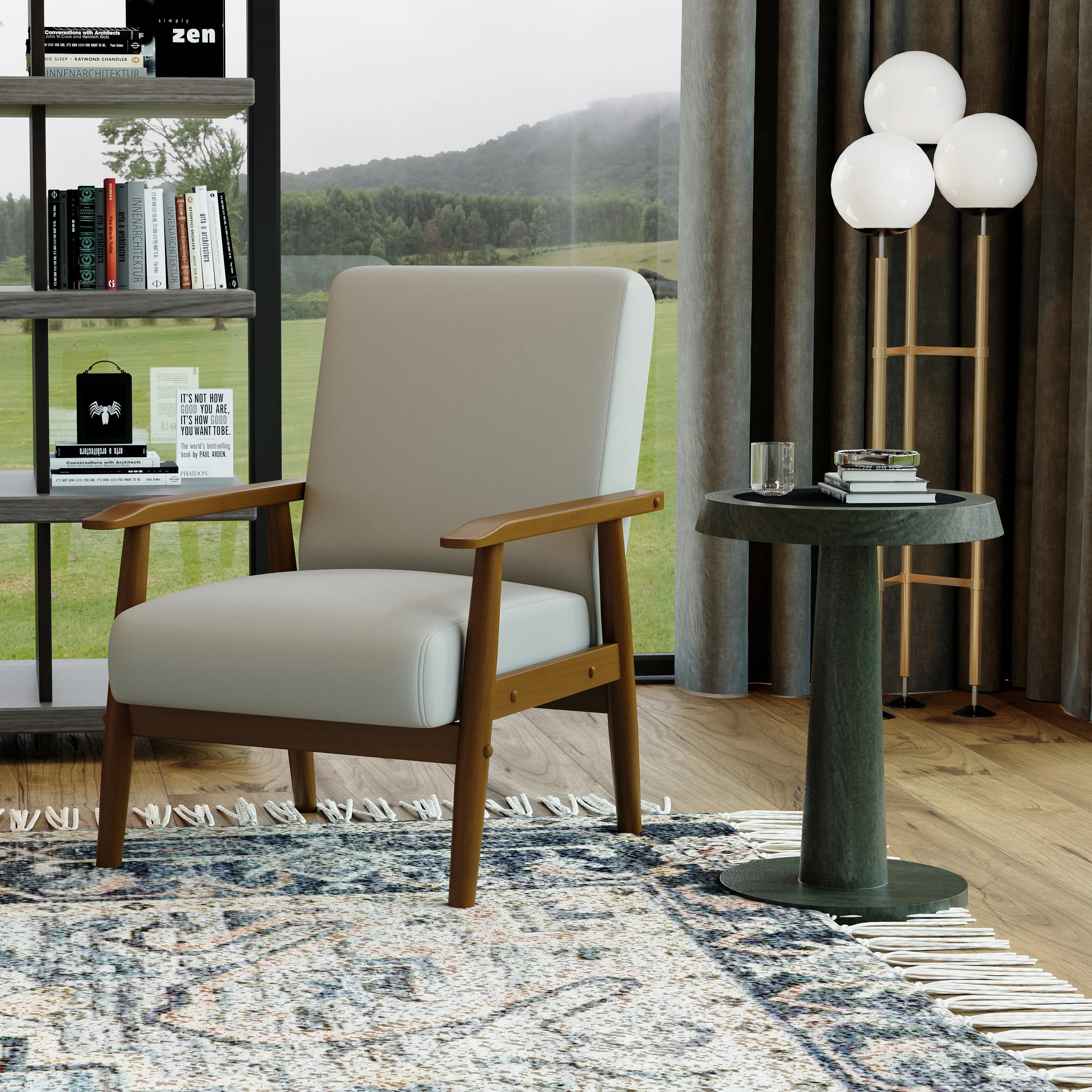 Bridgeview Upholstered Accent Chair, Armchair with Solid Wood Frame | Wayfair North America