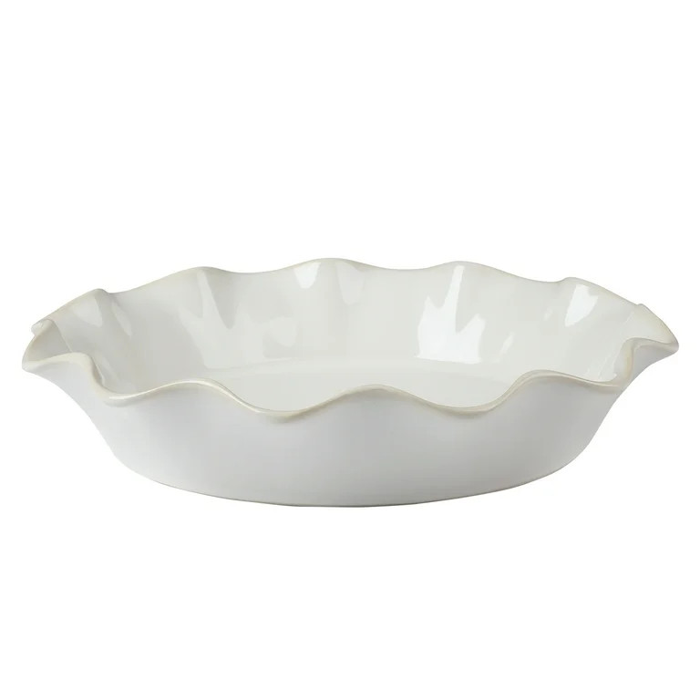 The Pioneer Woman Colette 11-Inch Stoneware Ruffled-Edge Baking Pie Pan & Tart Dish, Linen | Walmart (US)