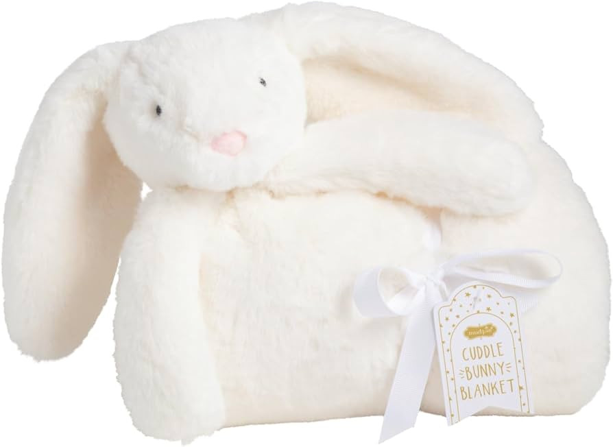 Mud Pie Ivory Bunny Plush Blanket | Amazon (US)