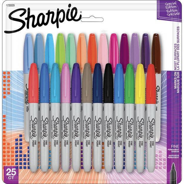 Sharpie 25pk Permanent Markers Fine Tip Multicolored | Target