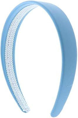 Light Blue 1 Inch Wide Leather Like Headband Solid Hair band for Women and Girls | Amazon (US)
