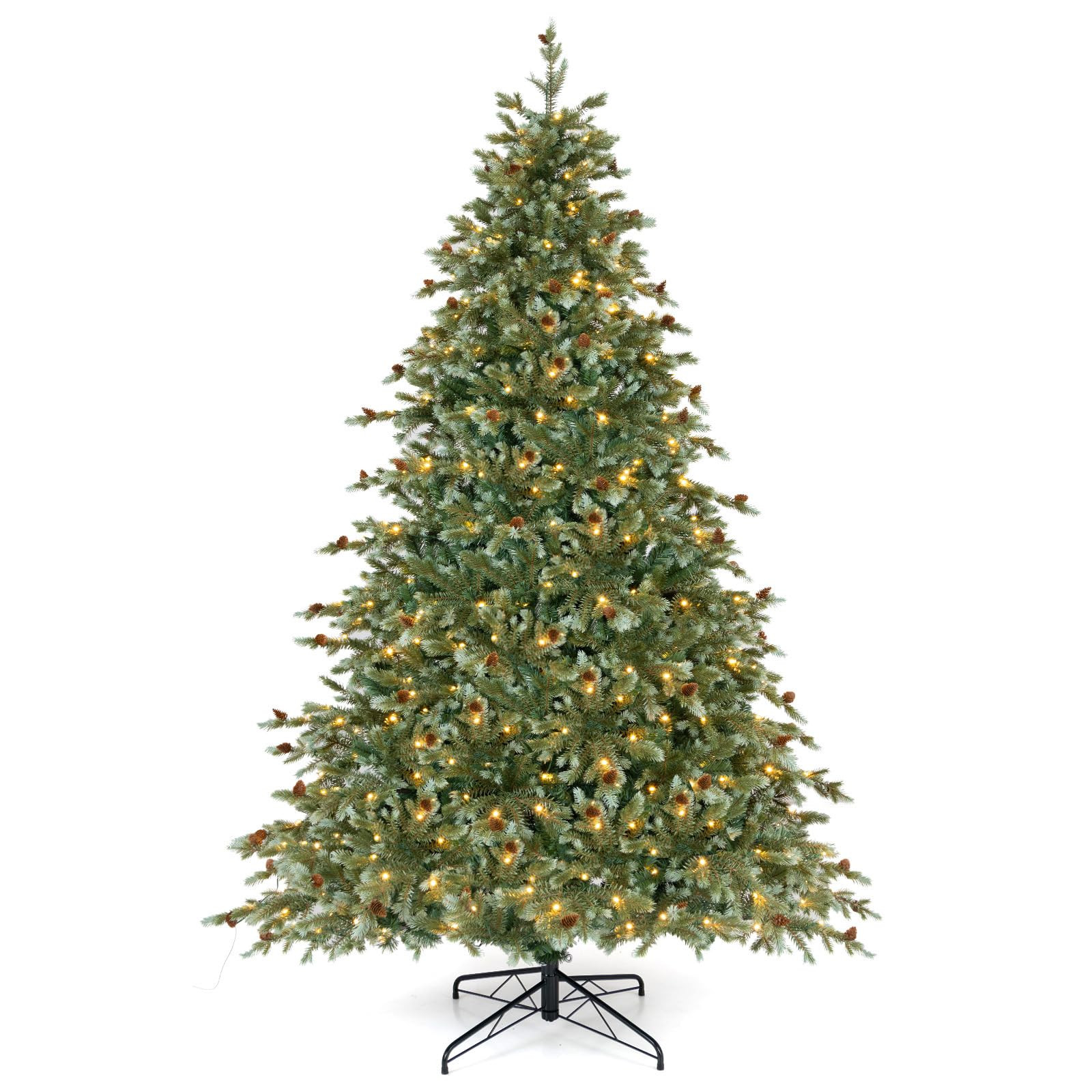 DORTALA 6 FT Pre-Lit Christmas Tree Green, Hinged Artificial Pine Xmas Tree with 240 Warm White L... | Amazon (CA)