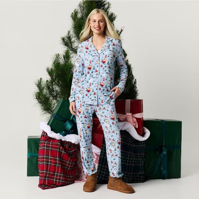 Womens Christmasville Women's Luxe Pajama Pant Set - Posh Peanut | Target